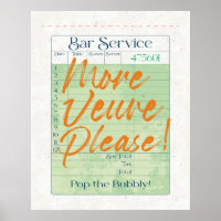 Guest Check Receipt Champagne Pop the Bubbly