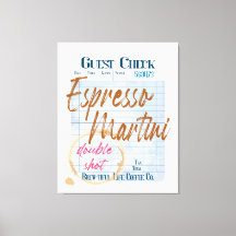 Guest Check Receipt Espresso Martini Double Shot 