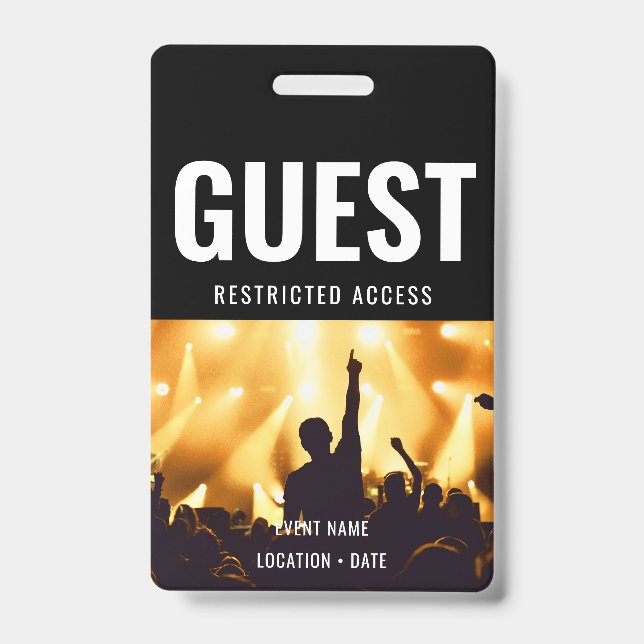 Guest Custom Event or Concert Name  Badge (Front)
