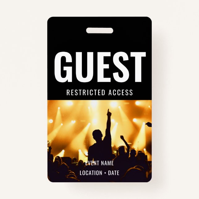Guest Custom Event or Concert Name  Badge (Front)