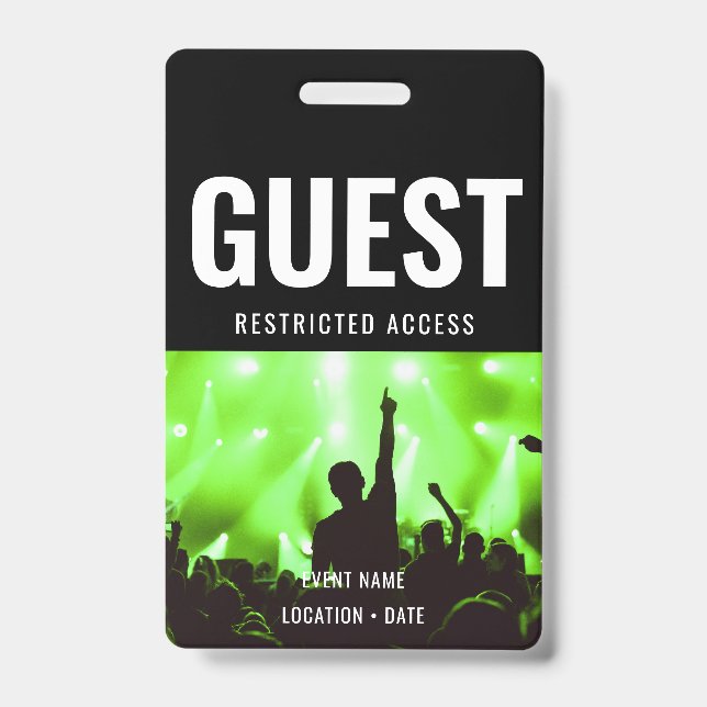 Guest Custom Event or Concert Name  Badge (Front)