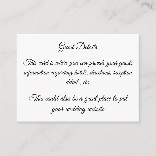 Guest Detail Card (Front)