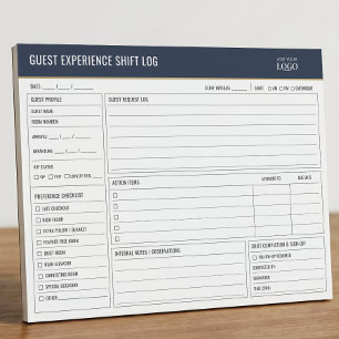 Guest Experience Front Office Shift Handover Log Notepad