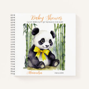 Guest Gift List Baby Panda Baby Shower Notebook