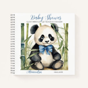 Guest Gift List Baby Panda Bear Boy Baby Shower Notebook