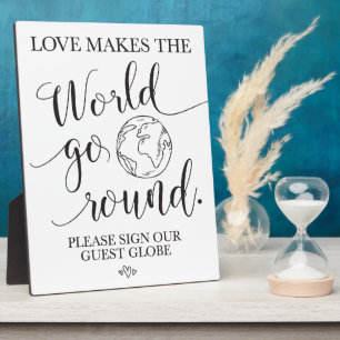 Guest Globe Wedding Table Sign Plaque