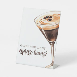 Guest How Many Espresso Martini Bridal Shower Pedestal Sign