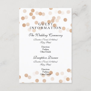 Guest Information Copper Foil Glitter Lights Enclosure Card