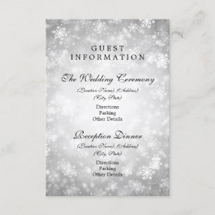 Guest Information Silver Winter Wonderland Enclosure Card