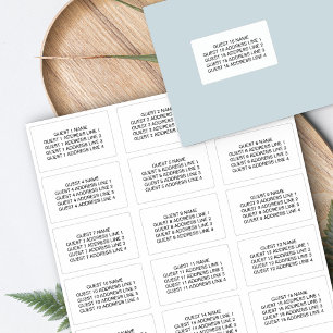 Guest Name and Address for 15 Invitation Envelopes