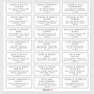 Guest Name Mailing Address Wedding Label Sticker