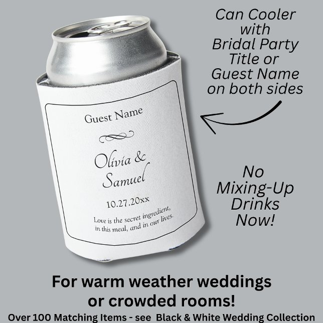 Guest Names Date Message Black White Infinity  Can Cooler (Creator Uploaded)
