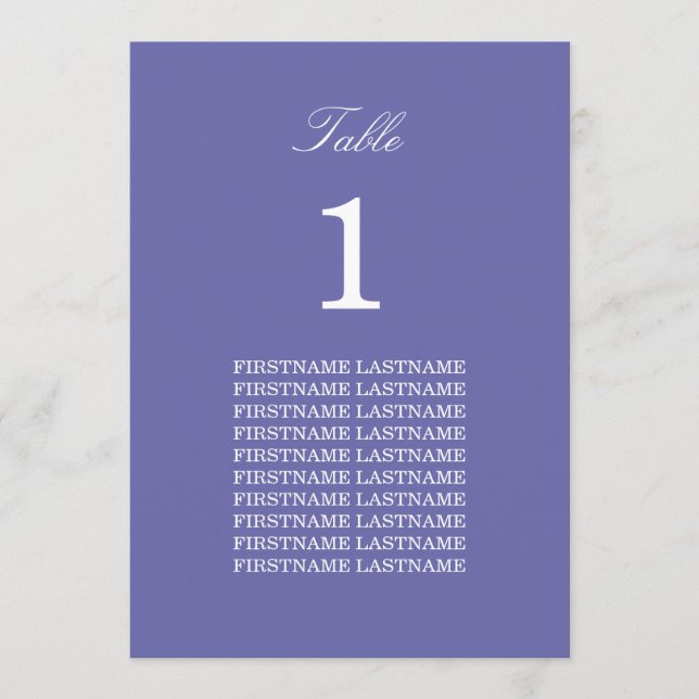 Guest Names Lavender Table Card (Front)