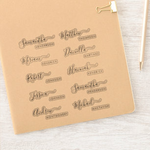 Guest Names Stickers For Place Cards and Favours