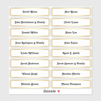 🥂 Guest Names Wedding Seating Plan Card Sticker