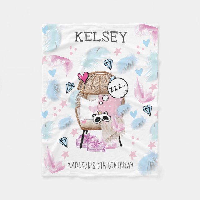 Guest Personalized Slumber Party Fleece Blanket (Front)