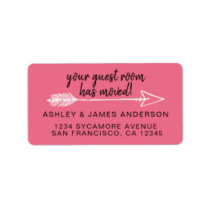 Guest Room Has Moved Lemonade Pink New Address Label