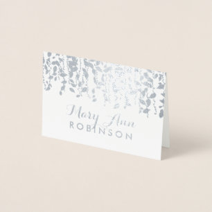 Guest Seating Place Card Silver Greenery