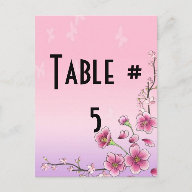 Guest Table Number Postcard (Front)