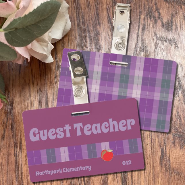 Guest teacher k-12 school purple badge (Creator Uploaded)
