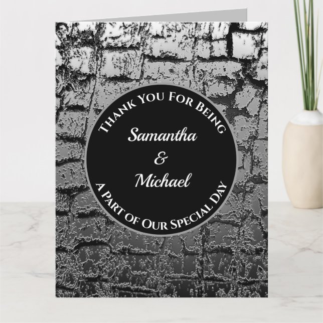 Guest Thank You Geometric Silver Wedding Card (Front)