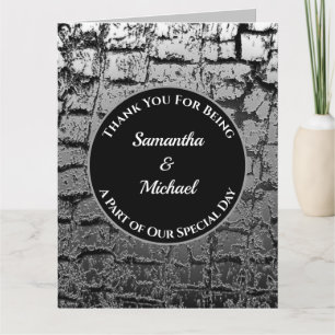 Guest Thank You Geometric Silver Wedding Card