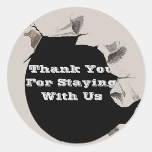 Guest Thank You Rental Home Torn Paper Promotional Classic Round Sticker