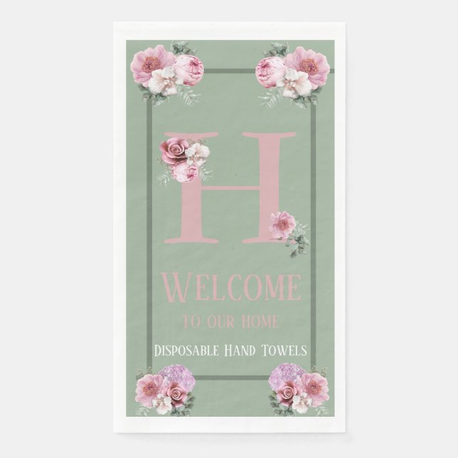 Guest Towel Disposable Spring is Here Personalized Napkin (Front)