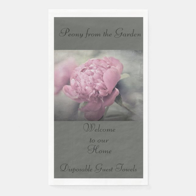 Guest Towels Qty 50 Peony From the Garden  Napkin (Front)