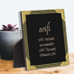 Guest Visitor WIFI information Password Gold Frame<br><div class="desc">This design was created though digital art. It may be personalized in the area provided by changing the photo and/or text. Or it can be customized by choosing the click to customize further option and delete or change the colour the background, add text, change the text colour or style, or...</div>