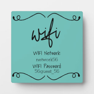 Guest Visitor WIFI information Password Plaque