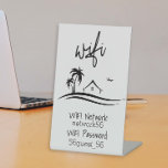 Guest Visitor WIFI information STR Rental Beach Pedestal Sign<br><div class="desc">This design was created though digital art. It may be personalized in the area provided by changing the photo and/or text. Or it can be customized by choosing the click to customize further option and delete or change the colour the background, add text, change the text colour or style, or...</div>