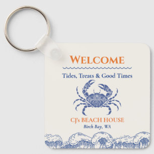 Guest Welcome Blue Crab Host Contact Keychain
