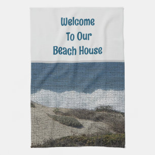 Guest Welcome Coastal Landscape Photo Beach House Kitchen Towel
