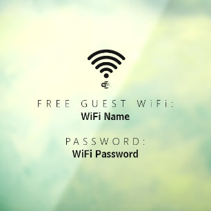 Guest Wifi Customer Network Password Window Cling