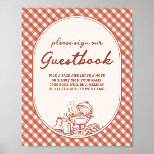 Guestbook  Baby Q BBQ Couples Baby Shower