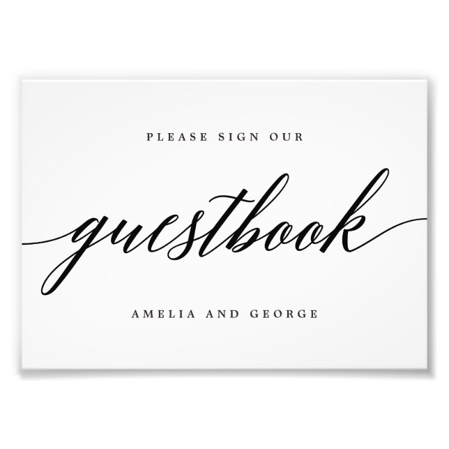 Guestbook Sign Choose Your Size Modern Script (Front)