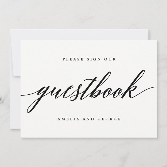 Guestbook Sign - Modern Script Invitation (Front)