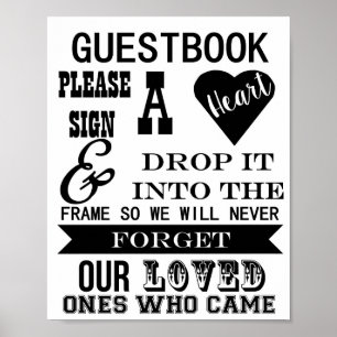 Guestbook Sign Please sign a heart wedding table