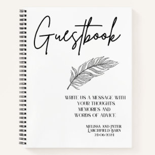 Guestbook Wedding Elegant Blank Interior Notebook