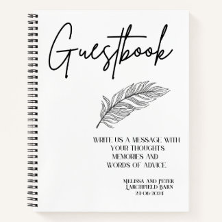 Guestbook Wedding Elegant Blank Interior Notebook