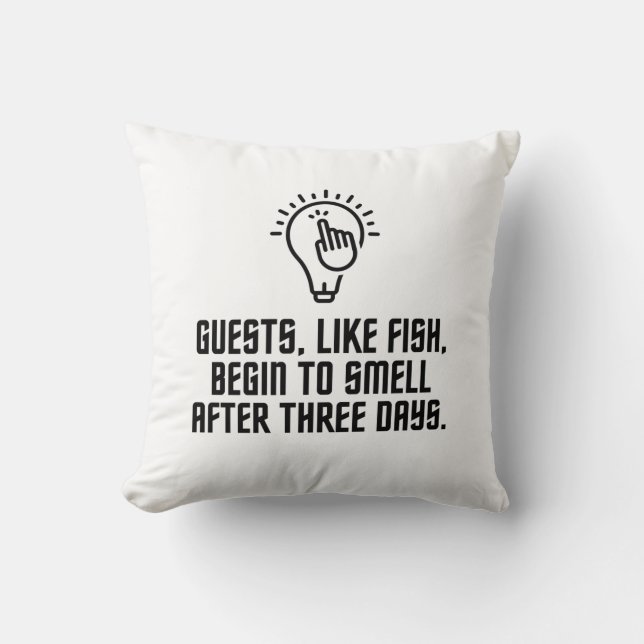 Guests like fish throw pillow (Front)