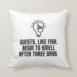 Guests like fish throw pillow