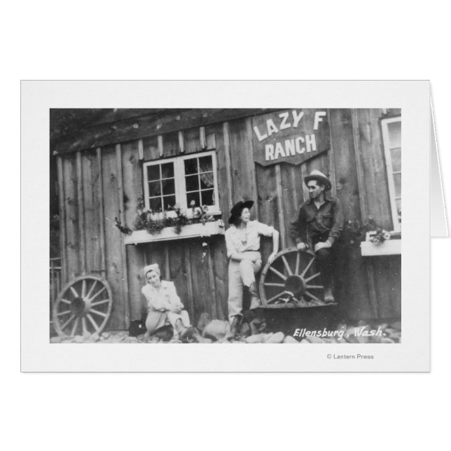 Guests Outside a Lazy F Ranch Bldg (Front Horizontal)