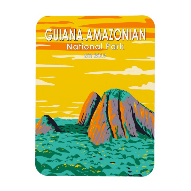 Guiana Amazonian National Park Vintage Postcard Magnet (Vertical)