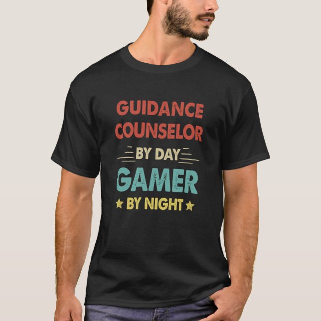 Guidance Counselor By Day Gamer By Night T-Shirt (Front)