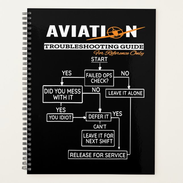 Guide de dépannage du pilote d'avion amusant (Devant)