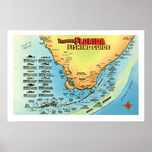 Guide de pêche de Floride Affiche 40x60 cm