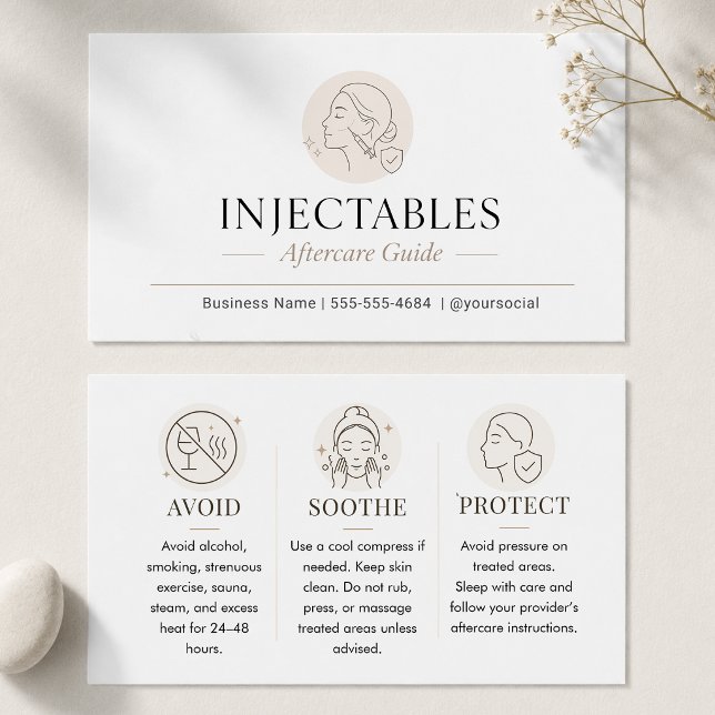 Guide de soins après injections minimalistes beige (Créateur téléchargé)