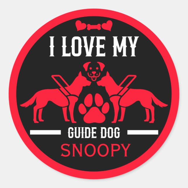 Guide Dog Gifts Classic Round Sticker (Front)
